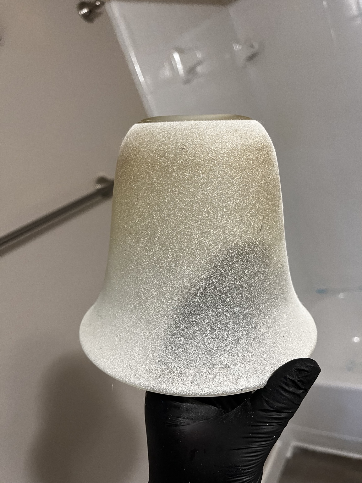 Bathroom fixture before detail cleaning